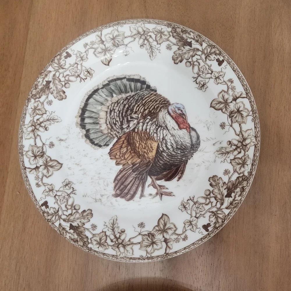 2-Williams Sonoma Plymouth Turkey Dinner Plate 10 1/2